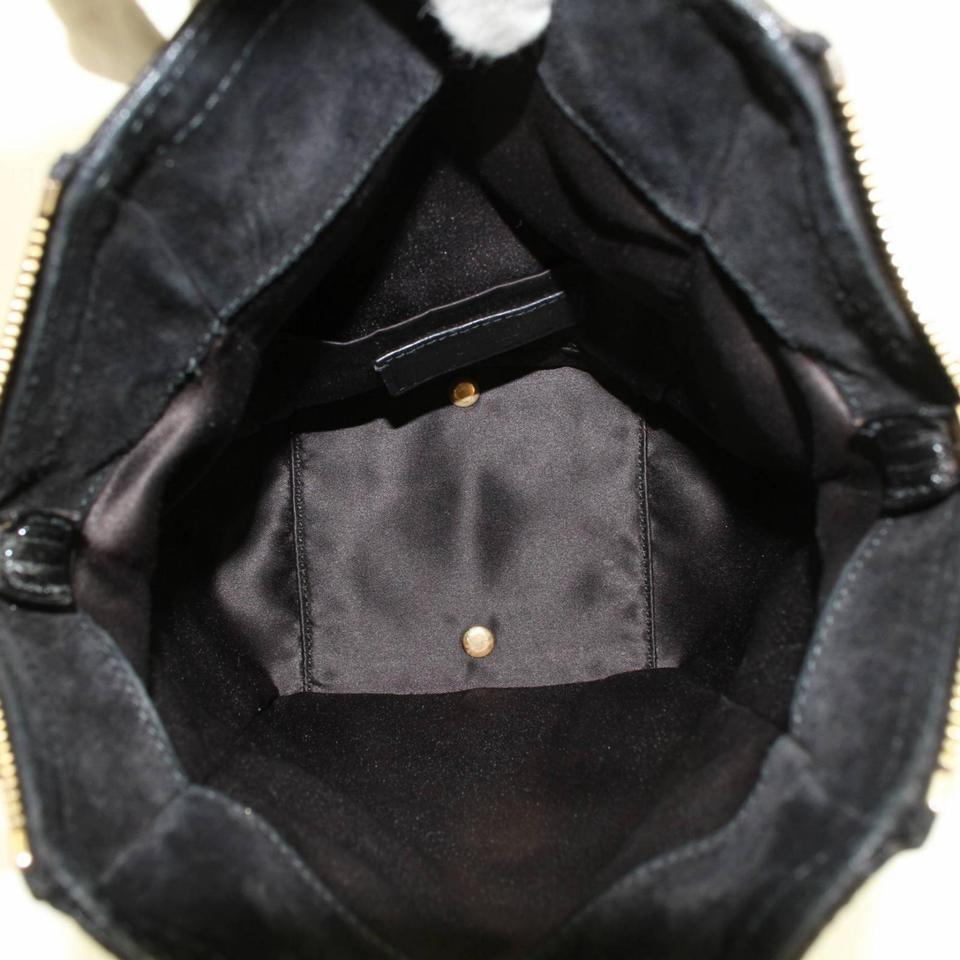 Saint Laurent Downtown Ysl 868591 Black Patent Leather Tote In Good Condition For Sale In Dix hills, NY