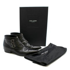 Saint Laurent Duckies 30 Triple Buckle Ankle Boot SIZE 42