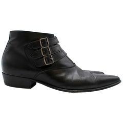 Saint Laurent Duckies 30 Triple Buckle Ankle Boot SIZE 42