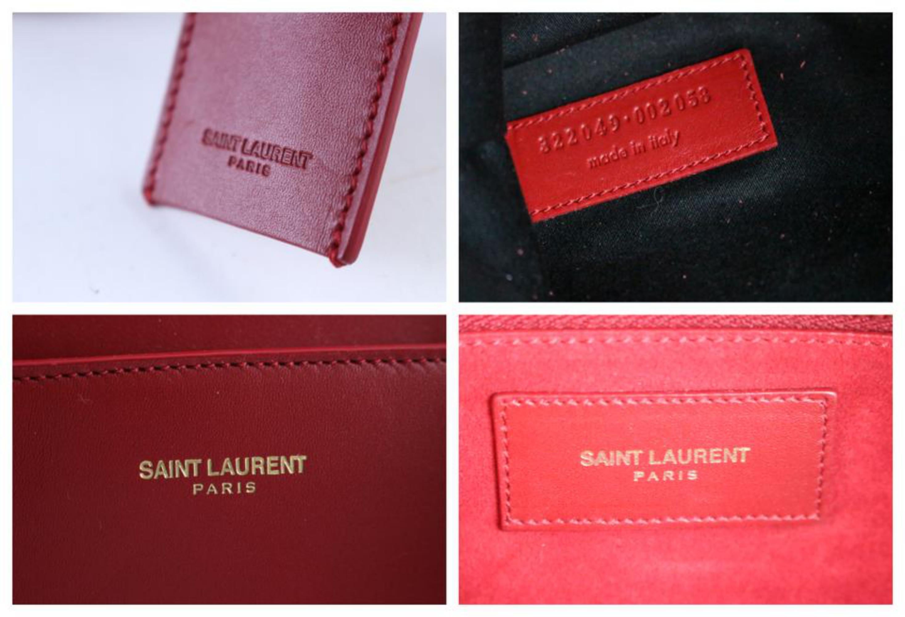 Brown Saint Laurent Duffle 6 2way Boston 13mr0515 Red Leather Satchel For Sale