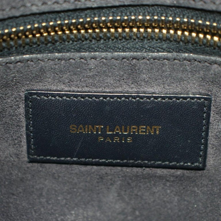 Saint Laurent Duffle Bag 12 872735 Navy Blue Leather Satchel For Sale