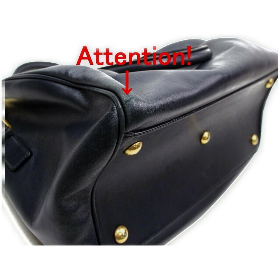 Saint Laurent Duffle Bag 12 872735 Navy Blue Leather Satchel 4