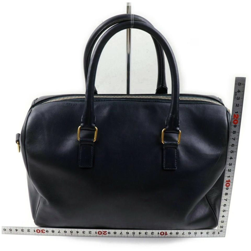 Black Saint Laurent Duffle Bag 12 872735 Navy Blue Leather Satchel