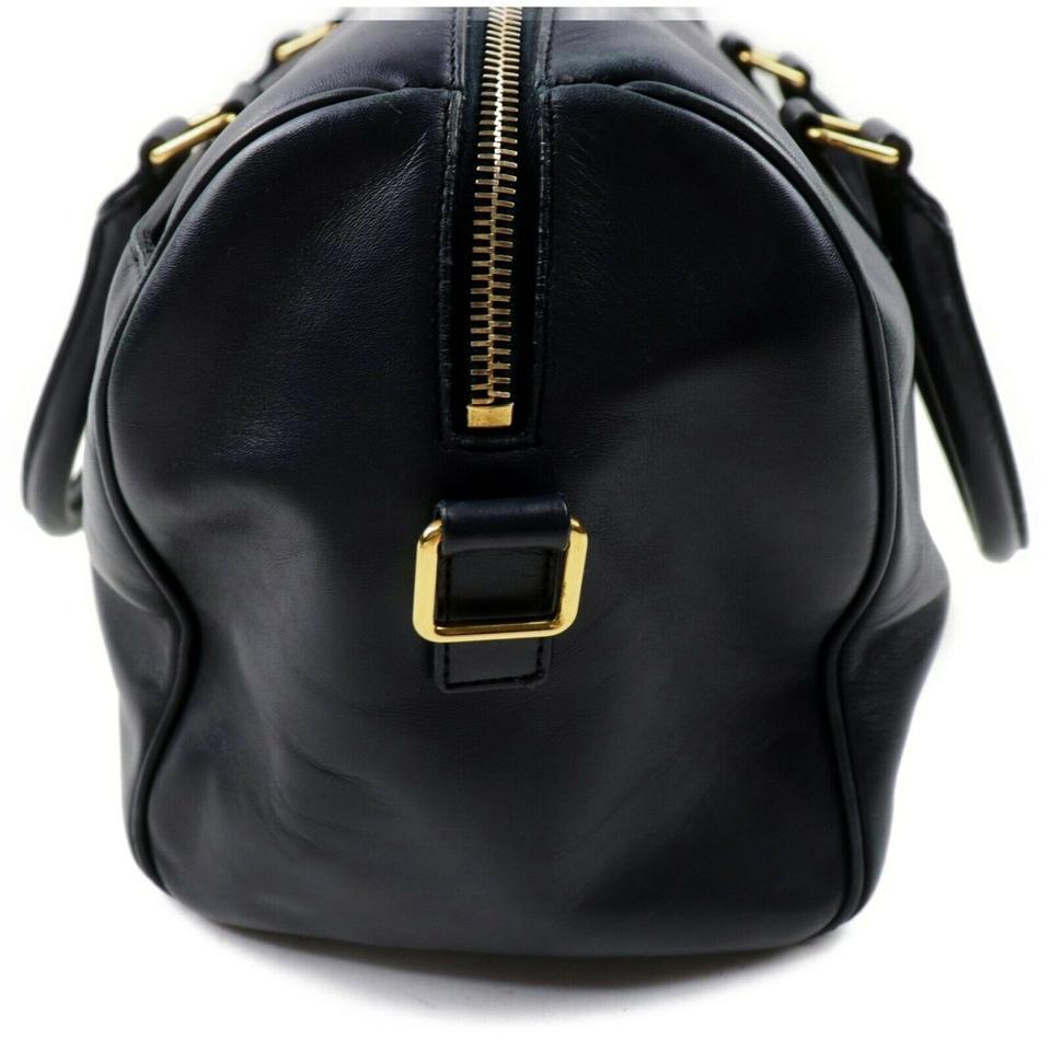 Women's Saint Laurent Duffle Bag 12 872735 Navy Blue Leather Satchel