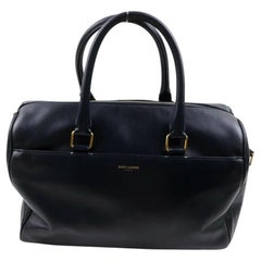 Saint Laurent Duffle Bag 12 872735 Navy Blue Leather Satchel