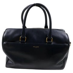 Sac à main Saint Laurent Duffle Bag 12 872735 en cuir bleu marine