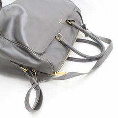 Saint Laurent Duffle Calfskin Classic 12 869855 Gray Leather Weekend/Travel Bag