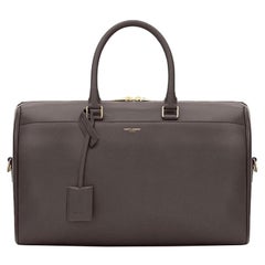 Saint Laurent Duffle Calfskin Classic 12 869855 Gray Leather Weekend/Travel Bag