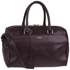 Saint Laurent Duffle Calfskin Classic 6 Boston 868800 Bordeaux Leather Shoulder