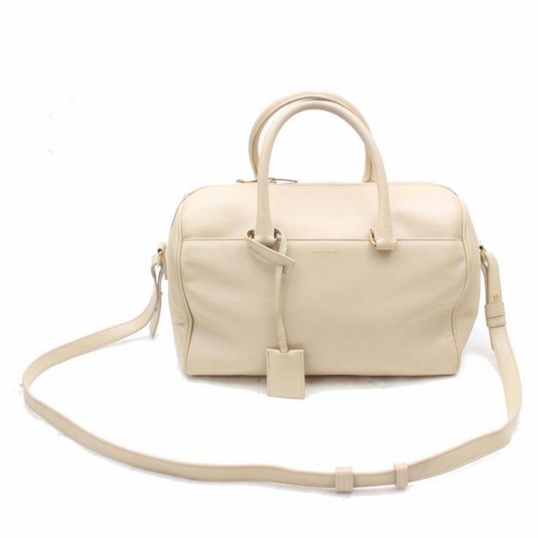 Saint Laurent Duffle Classic 6 2way Boston 868650 Beige Leather
