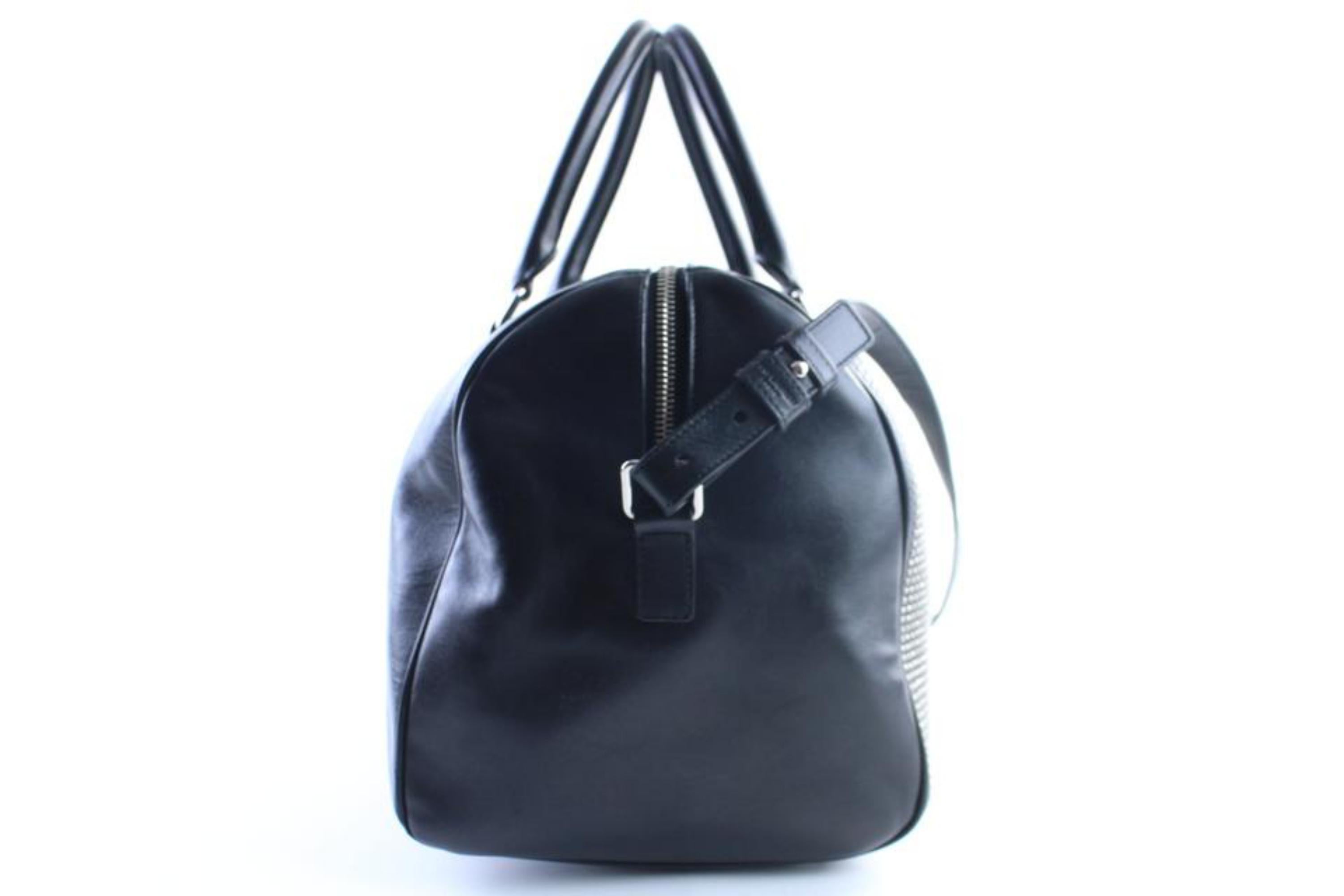 Saint Laurent Duffle Studded 6 Hour 10mr0503 Black Leather Weekend/Travel Bag For Sale 6