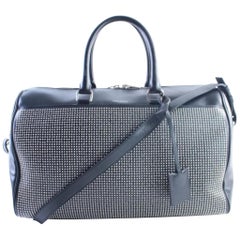Vintage Saint Laurent Duffle Studded 6 Hour 10mr0503 Black Leather Weekend/Travel Bag