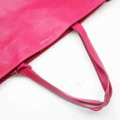Saint Laurent East-west Shopper Hot with Pouch 860028 Pink Leather Tote