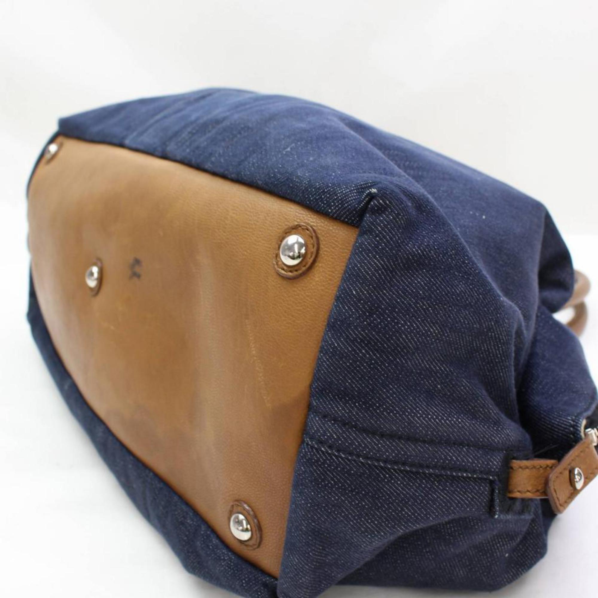Saint Laurent Easy Ysl 867157 Blue Denim Shoulder Bag In Good Condition For Sale In Forest Hills, NY