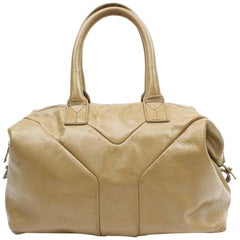 Saint Laurent Easy Ysl Patent Leather Y Zip Boston 869214 Beiges Enamel Satchel