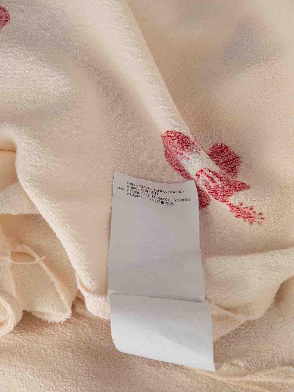 Saint Laurent Ecrufarbenes Top mit Hibiskus-Blumendruck Größe XS Damen im Angebot