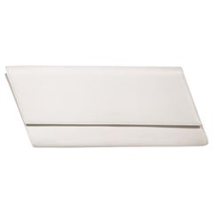 Saint Laurent Ecru Leather Diagonale Clutch