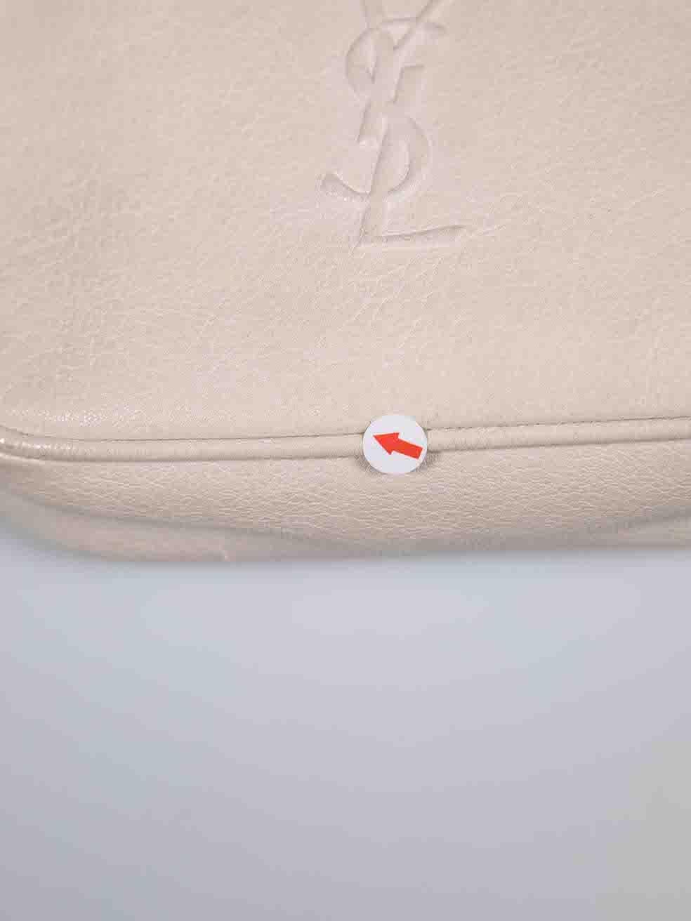 Saint Laurent Ecru Leather Monogram Lou Belt Bag For Sale 3