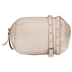 Saint Laurent Ecru Leather Monogram Lou Belt Bag