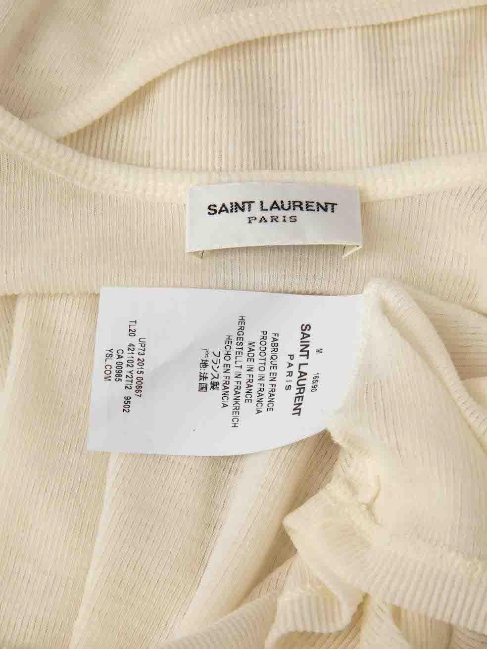 Women's Saint Laurent Ecru Wool Tank Top Size M For Sale