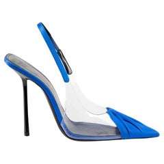 Saint Laurent Electric Blue Frida Slingback Heels Size IT 37