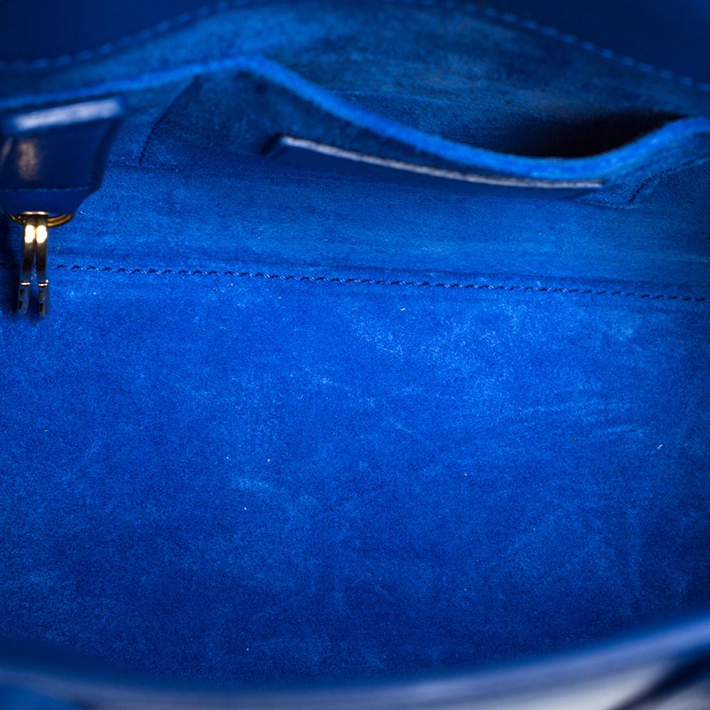 Saint Laurent Electric Blue Leather Nano Classic Sac De Jour Tote 1