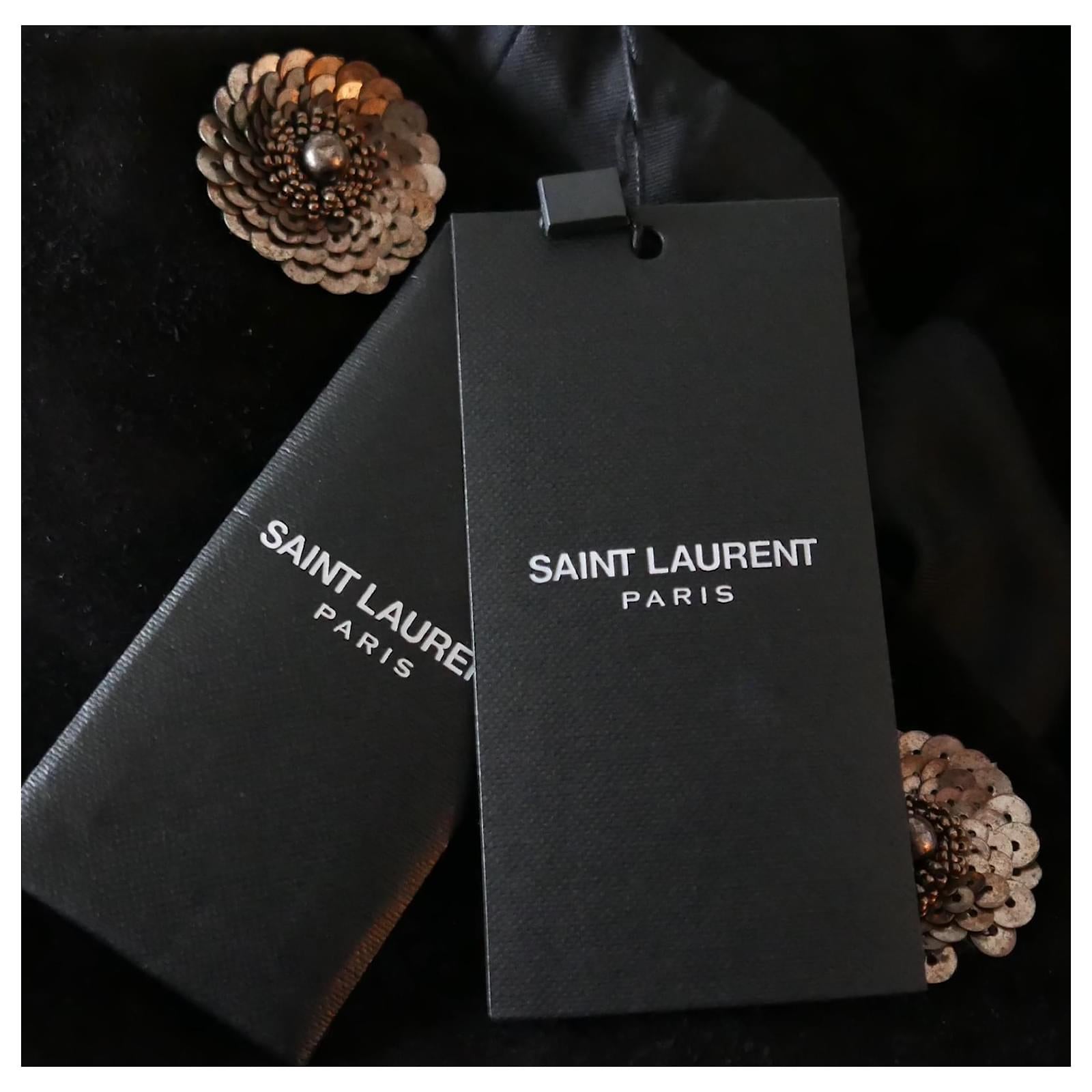 Saint Laurent Embellished Black Suede Sheath Dress 2