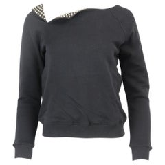Saint Laurent Embellished Cotton Jersey Sweatshirt Small