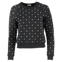 Saint Laurent Embellished Cotton Jersey Sweatshirt Xsmall