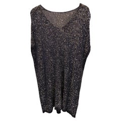 Saint Laurent Embellished Mini Dress in Black Sequin