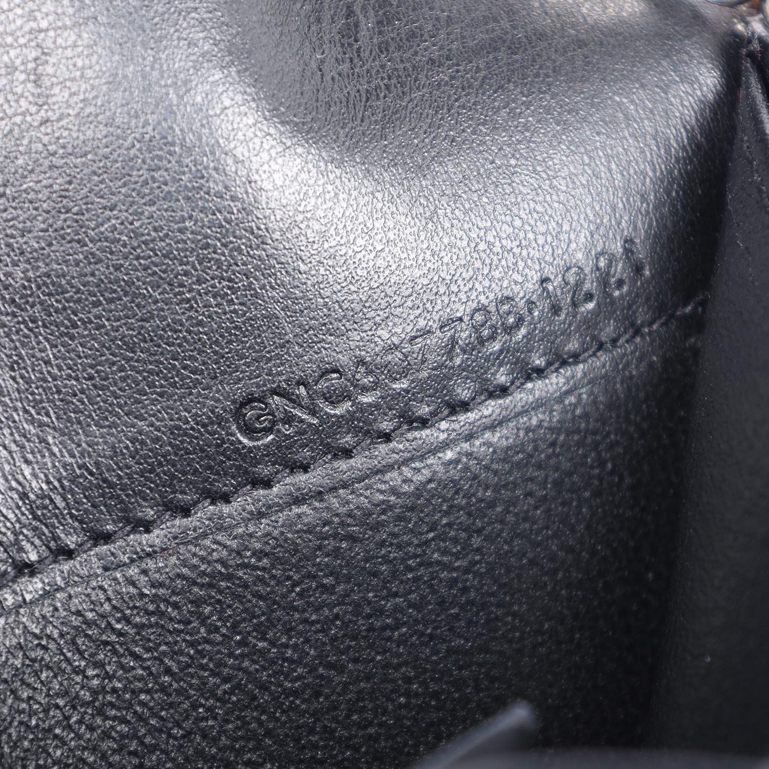 Saint Laurent Embossed Leather Uptown Wallet on Chain Black 6