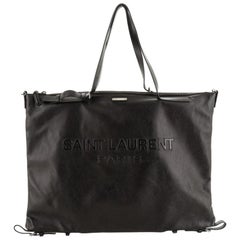 Saint Laurent Embossed Logo ID Convertible Bag Embossed Leather