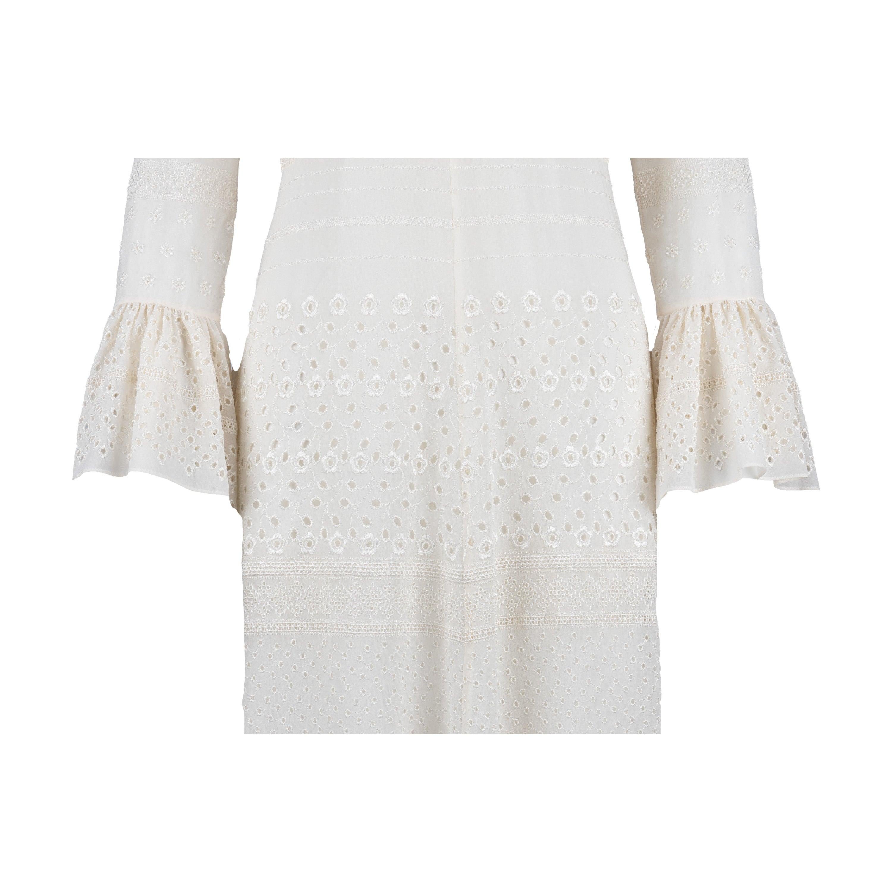 Women's Saint Laurent Embroidered Long Dress - '10s For Sale