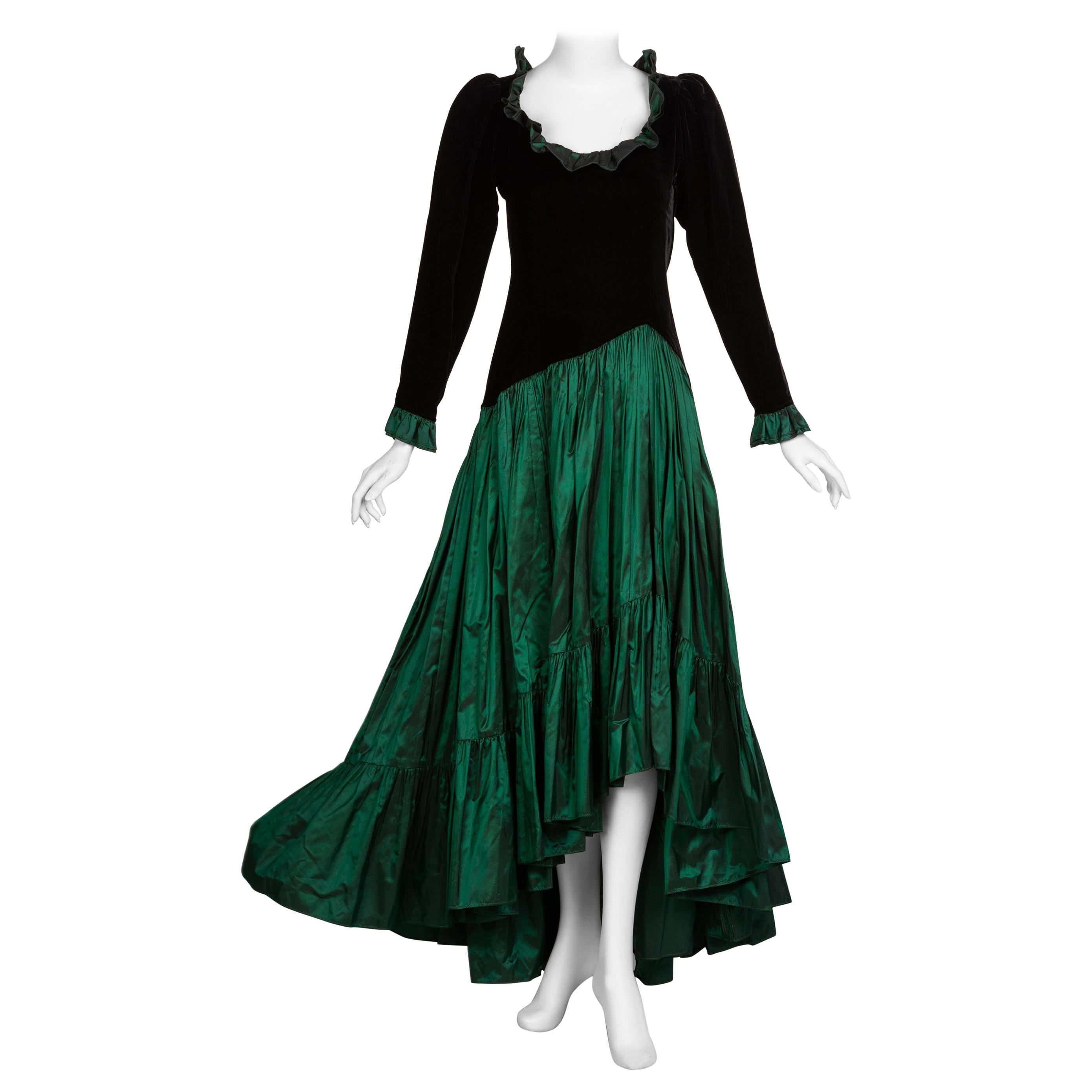 emerald ruffle dress
