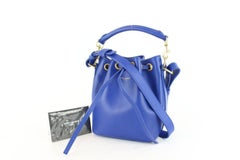 Saint Laurent Emmanuelle Bucket  2way 1mz0130 Blue Leather Cross Body Bag