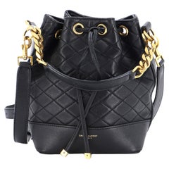 Saint Laurent Emmanuelle Bucket Bag Quilted Leather Small