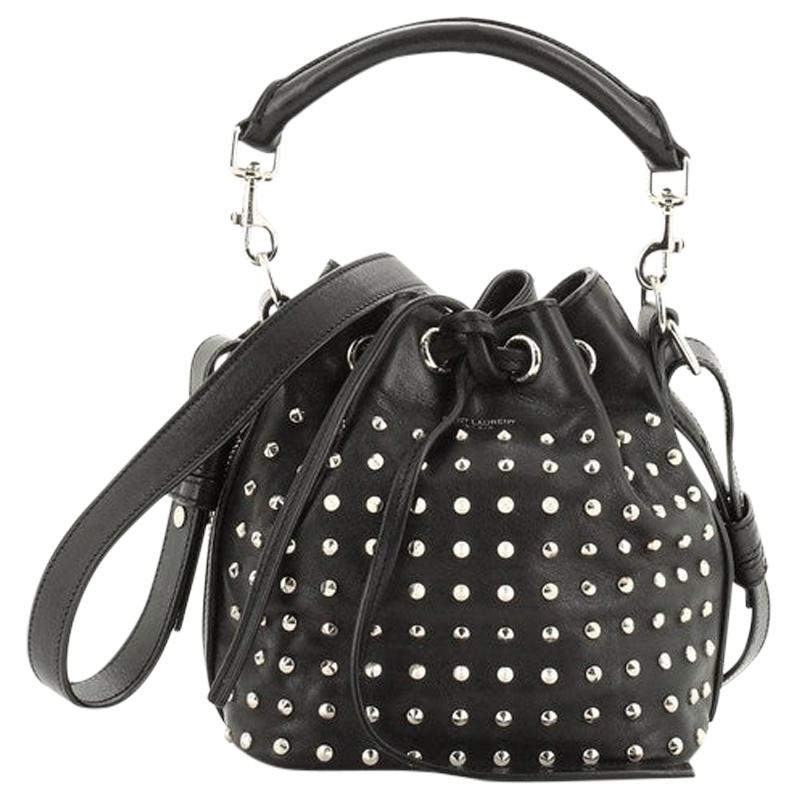 Saint Laurent Emmanuelle Bucket Bag Studded Leather Small