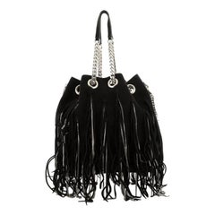 Saint Laurent Emmanuelle Chain Bucket Bag Chain Fringe Suede Medium
