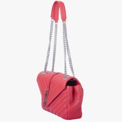 Saint Laurent Envelope Leather Chain Shoulder Bag in Red - '10s