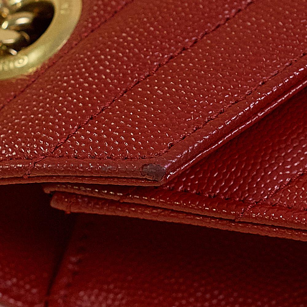 SAINT LAURENT, Enveloppe in red leather For Sale 4