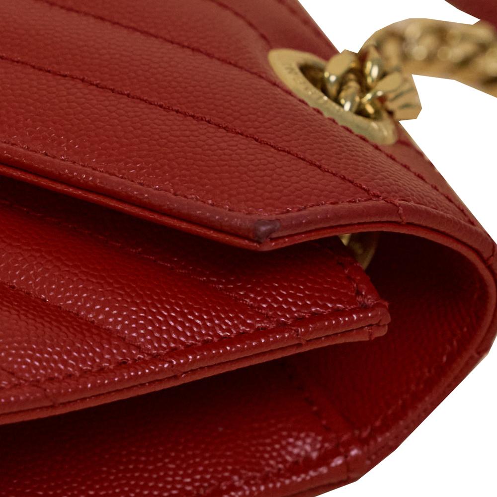 SAINT LAURENT, Enveloppe in red leather For Sale 5