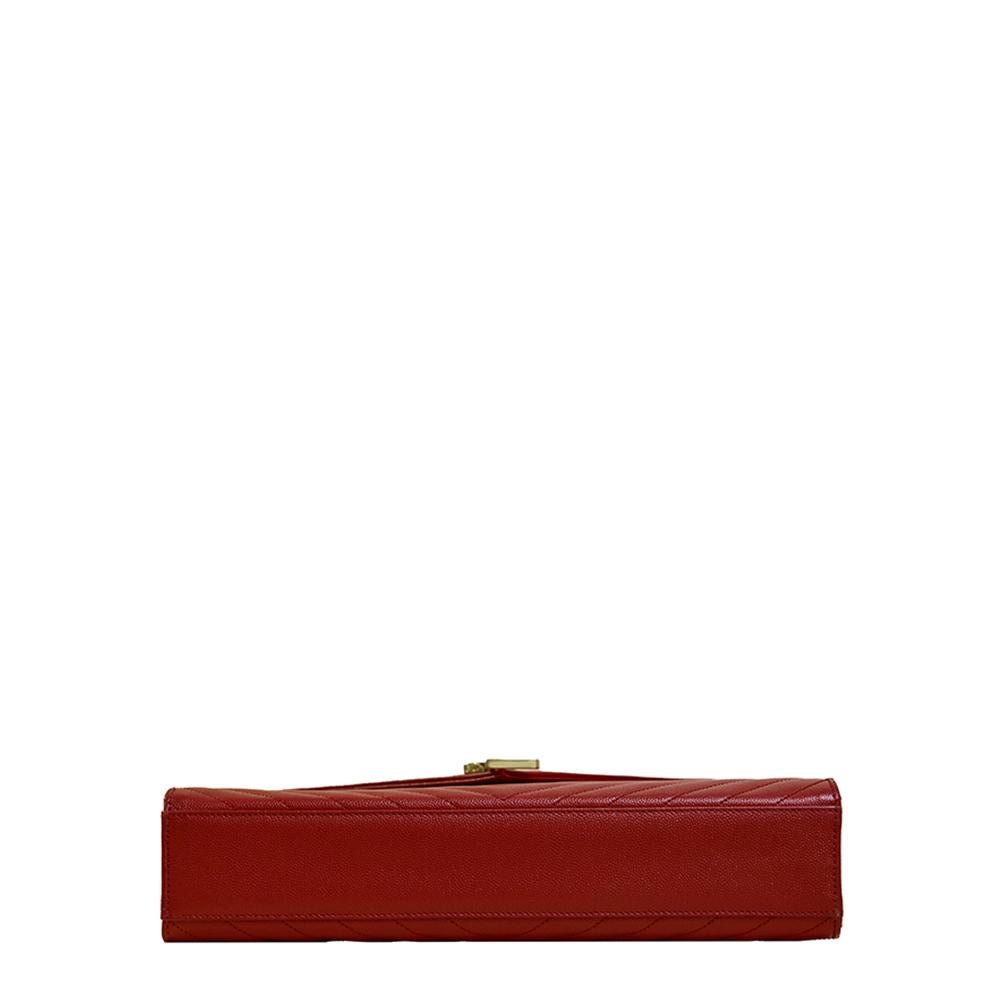 Red SAINT LAURENT, Enveloppe in red leather For Sale