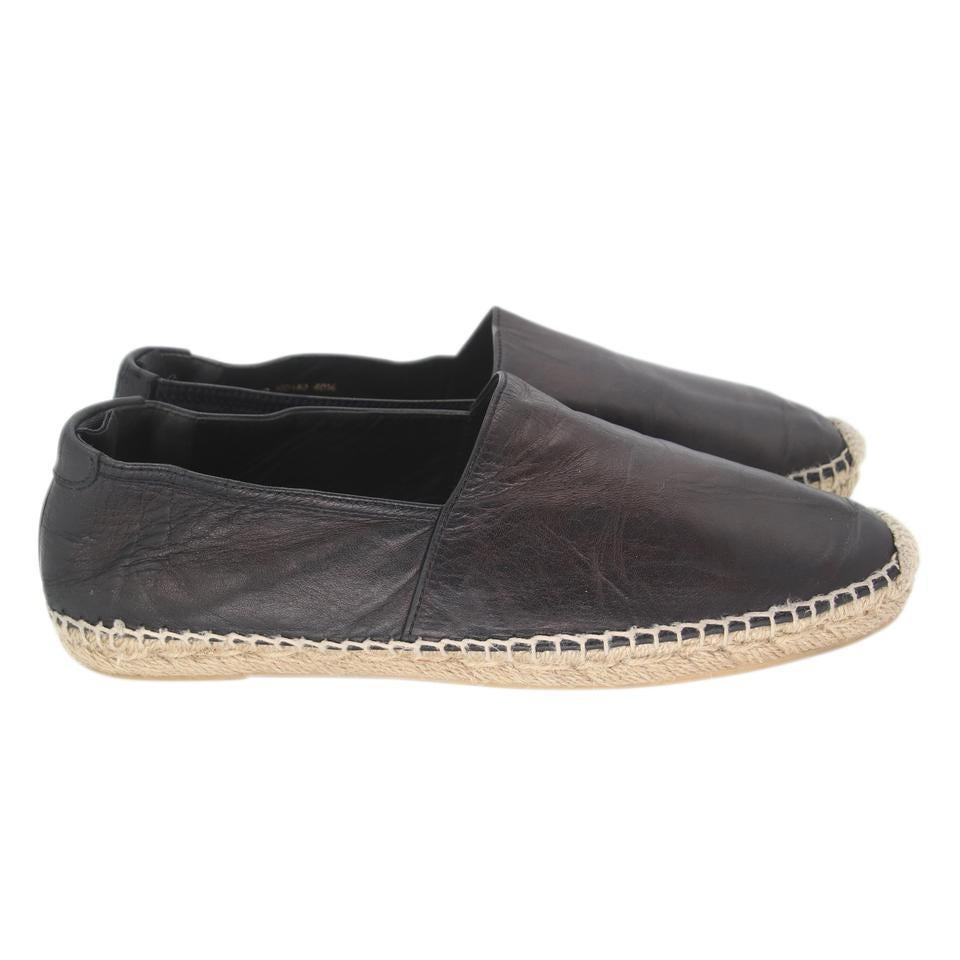 Saint Laurent Espadrille 40.5 Leather Flats SL-0525N-0219 In Good Condition For Sale In Downey, CA