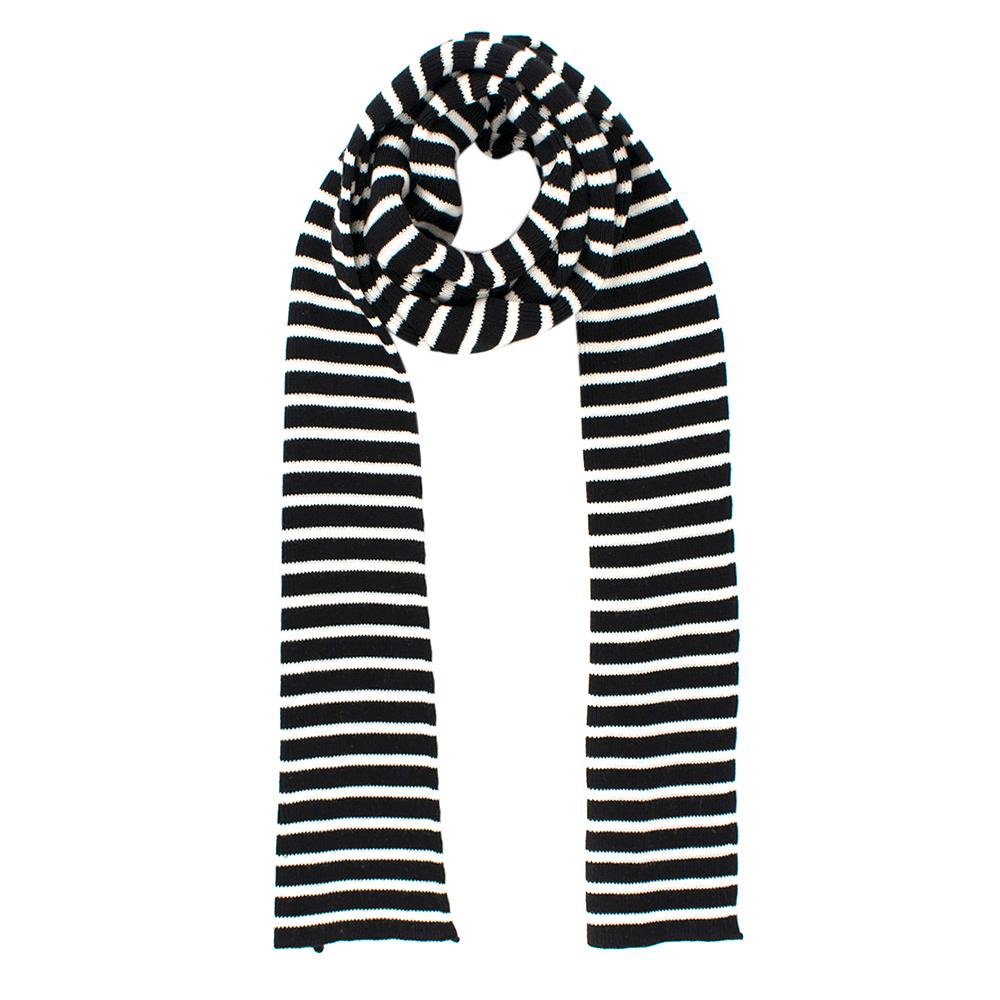 black and white striped scarf