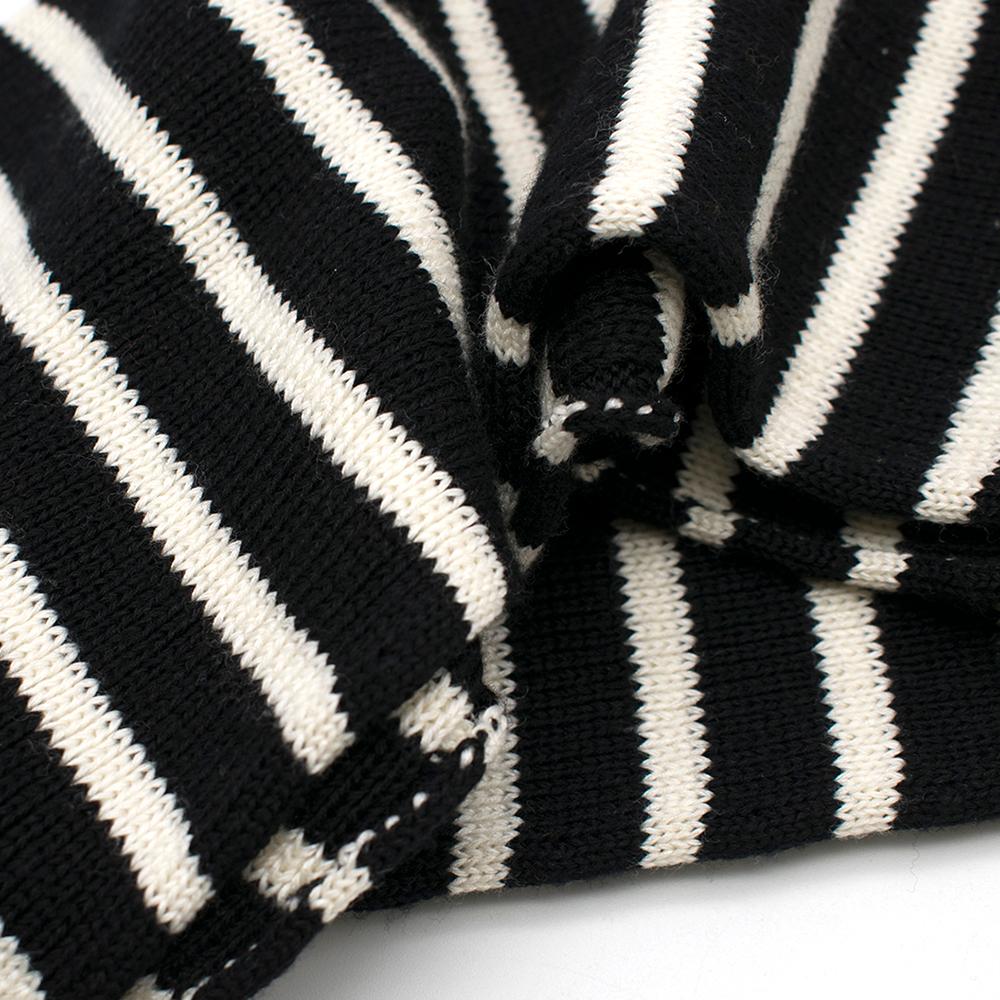 Saint Laurent Extra Long Striped Black & White Knit Scarf In Excellent Condition In London, GB