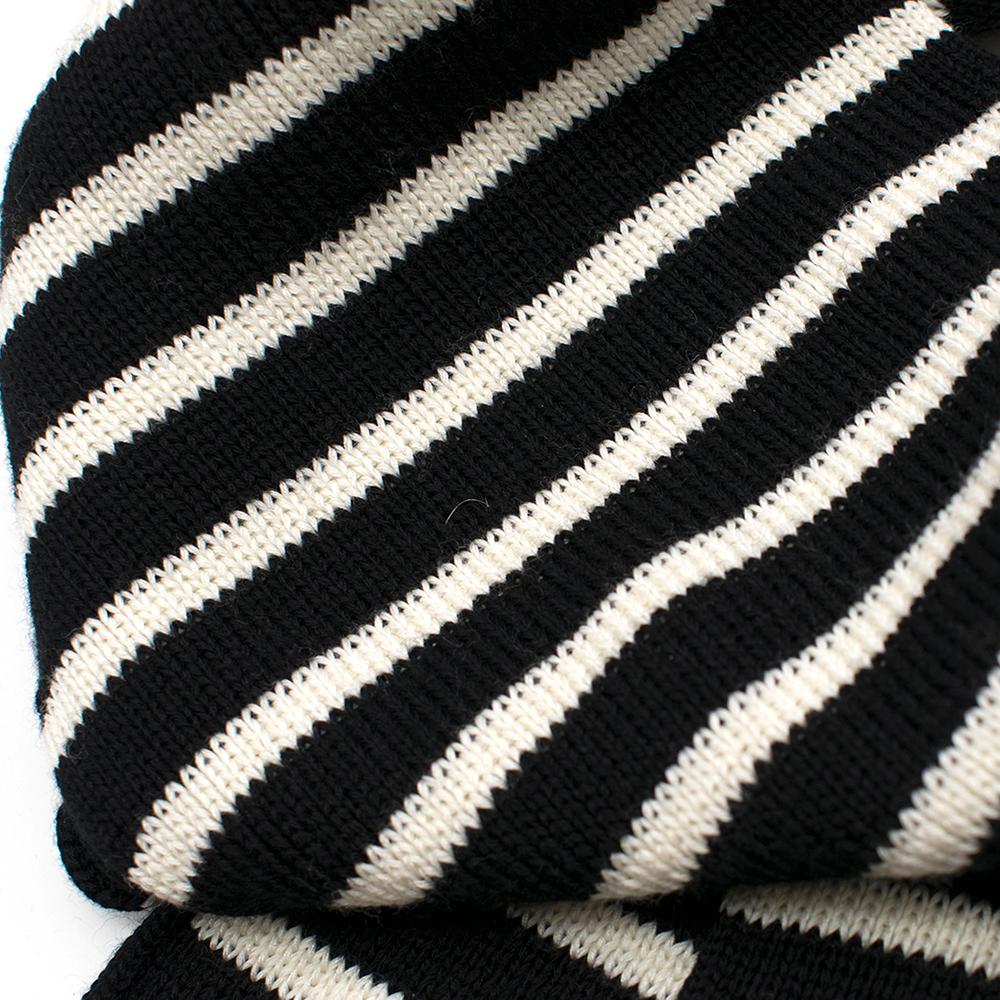 Women's or Men's Saint Laurent Extra Long Striped Black & White Knit Scarf