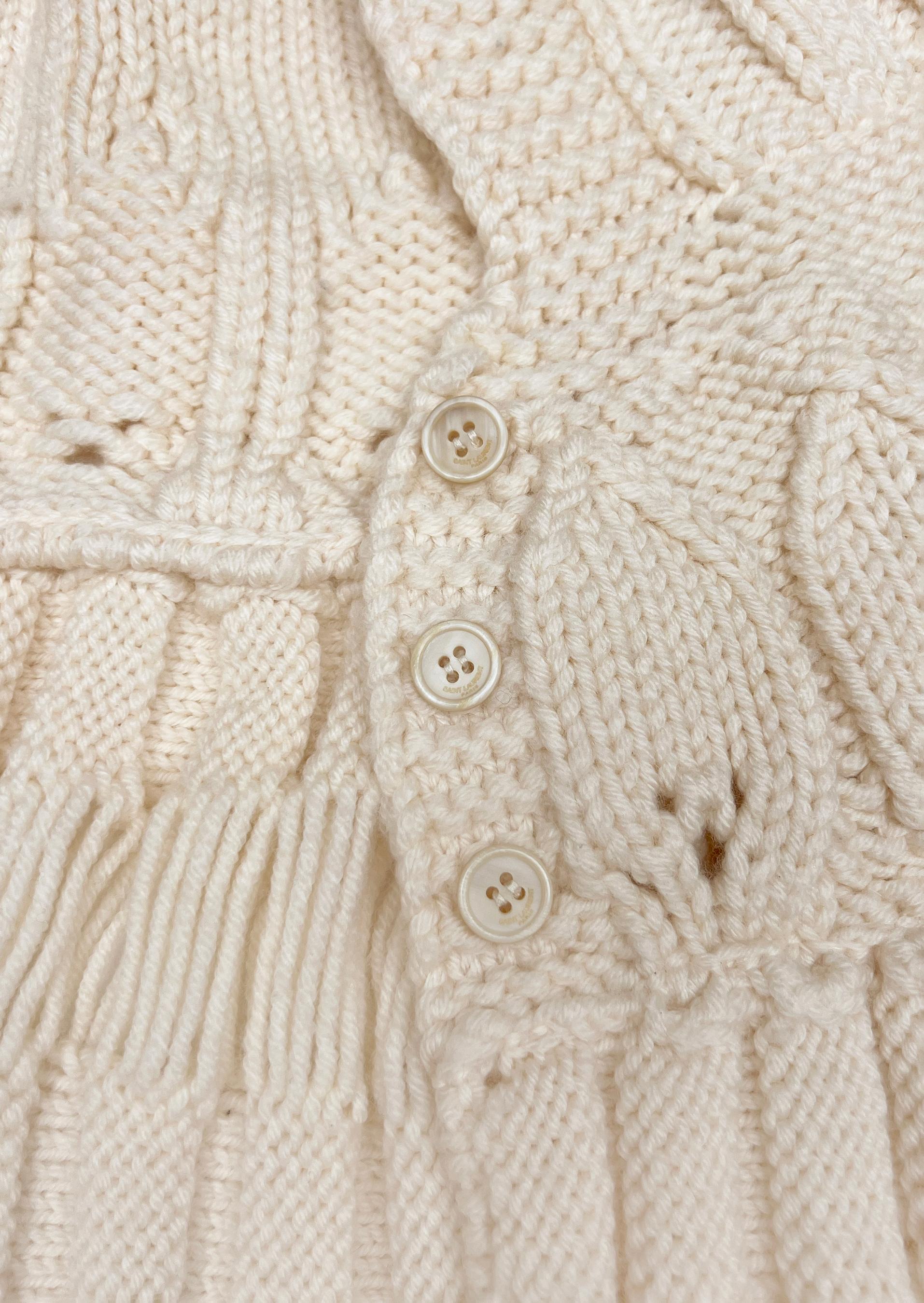 Saint Laurent  F/W 2015 by Hedi Slimane Pre-Owned chunky knit crochet poncho 4