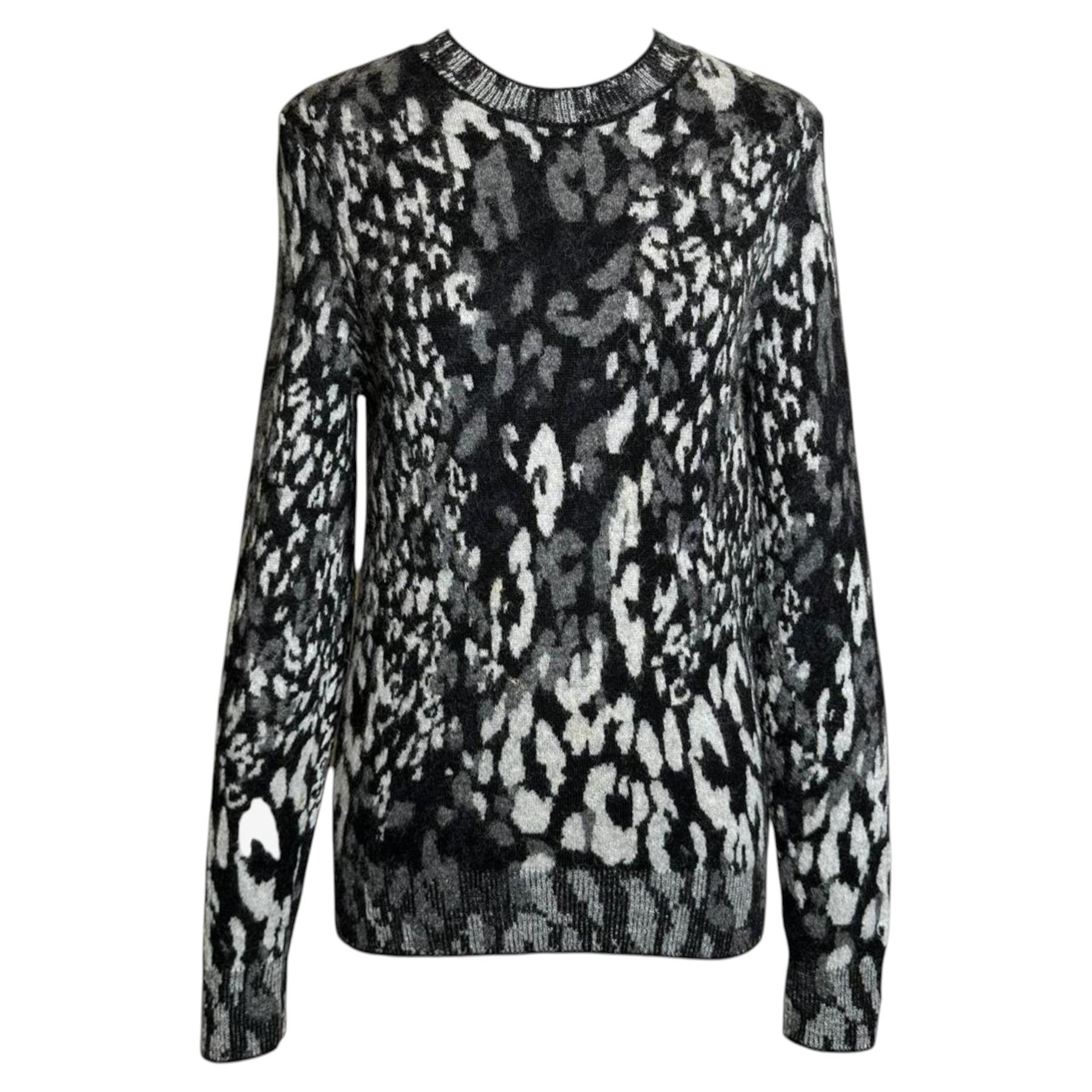 Saint Laurent F/W 2019 Snow Leopard Knit Sweater