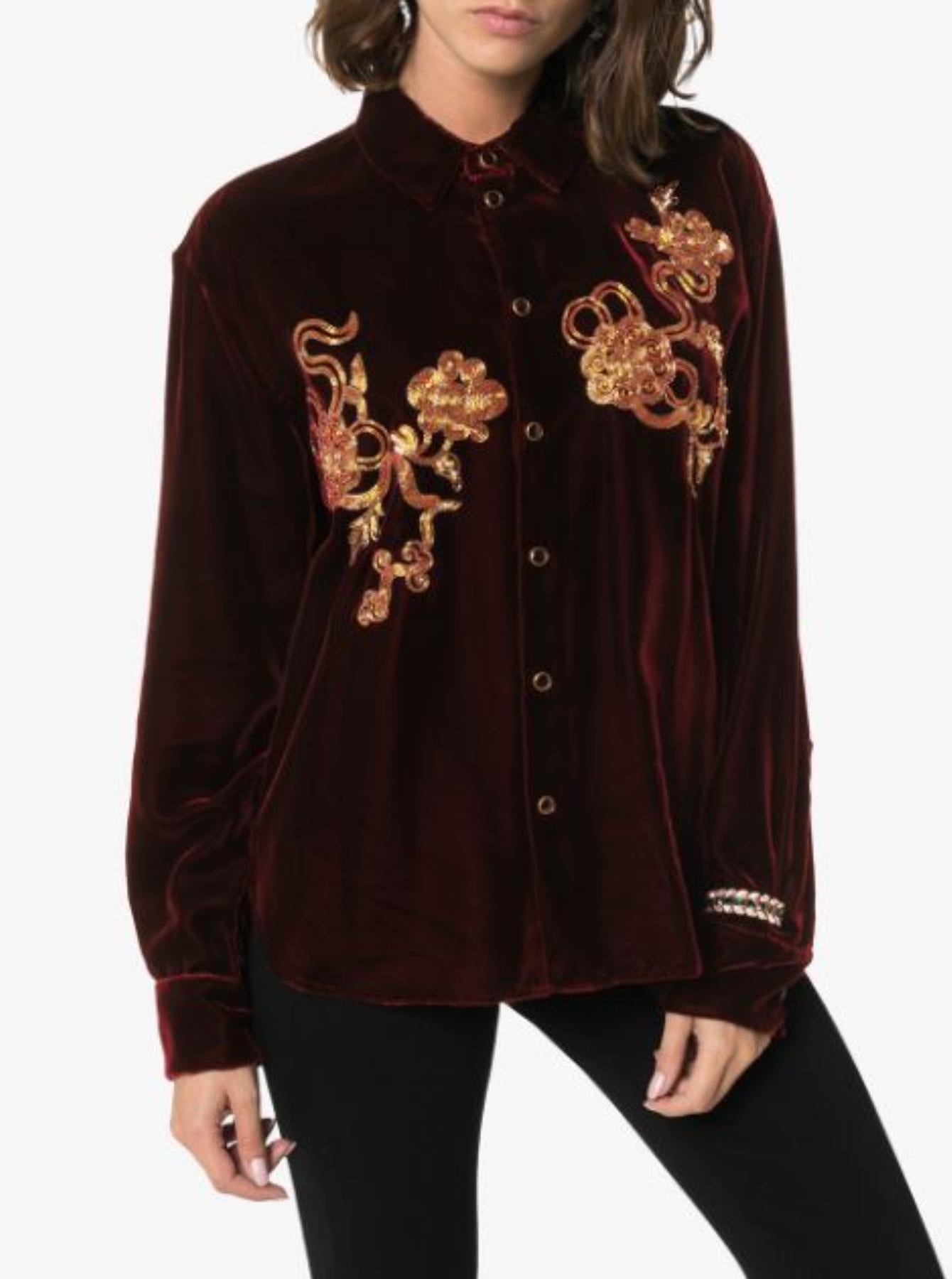 saint laurent velvet shirt