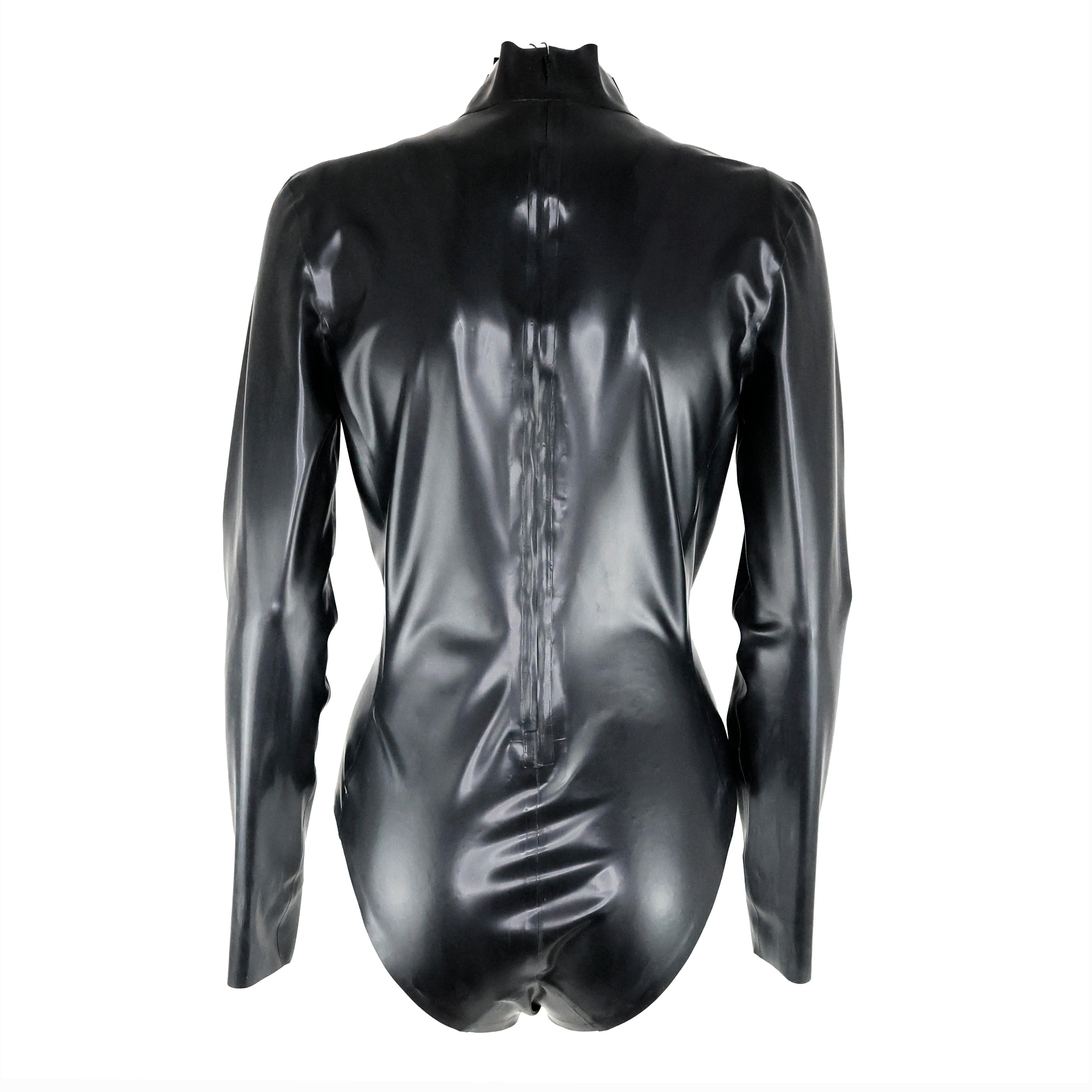 Saint Laurent Fall/Winter 2020 Black Latex Bodysuit In Good Condition In Bressanone, IT